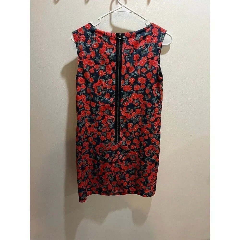 Anthropologie NWT Small Vintage Red Floral Poppy Dress Chic Coquette Dainty - Picture 4 of 8